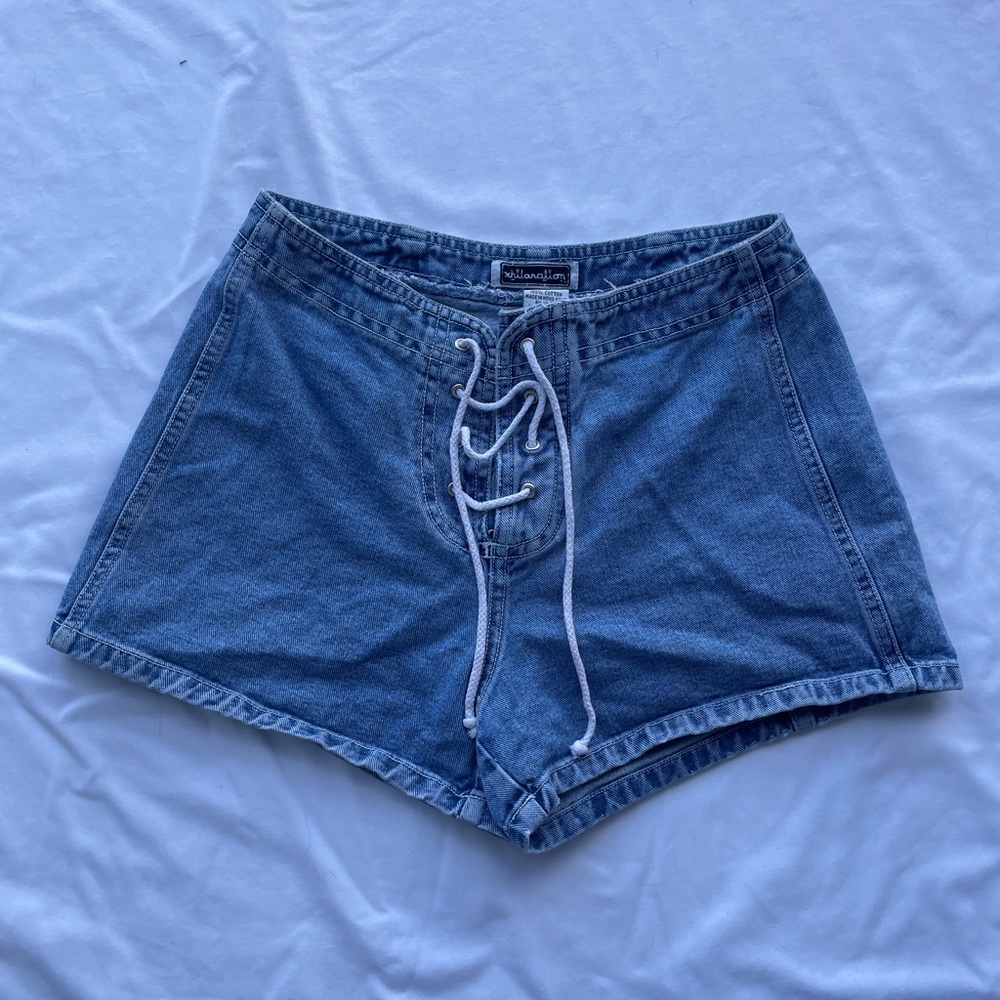 Vintage Xhilaration Lace Up Denim Shorts